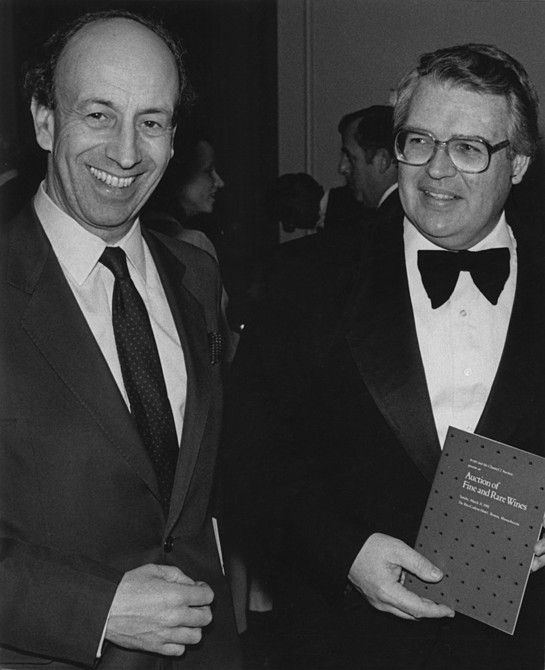 Patrick Grubb, MW with Phil Collyer of WGBH at 1990 WGBH Wine Auction