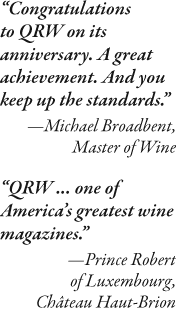 Michael Broadbent and Prince Robert of Luxembourg blurbs for QRW